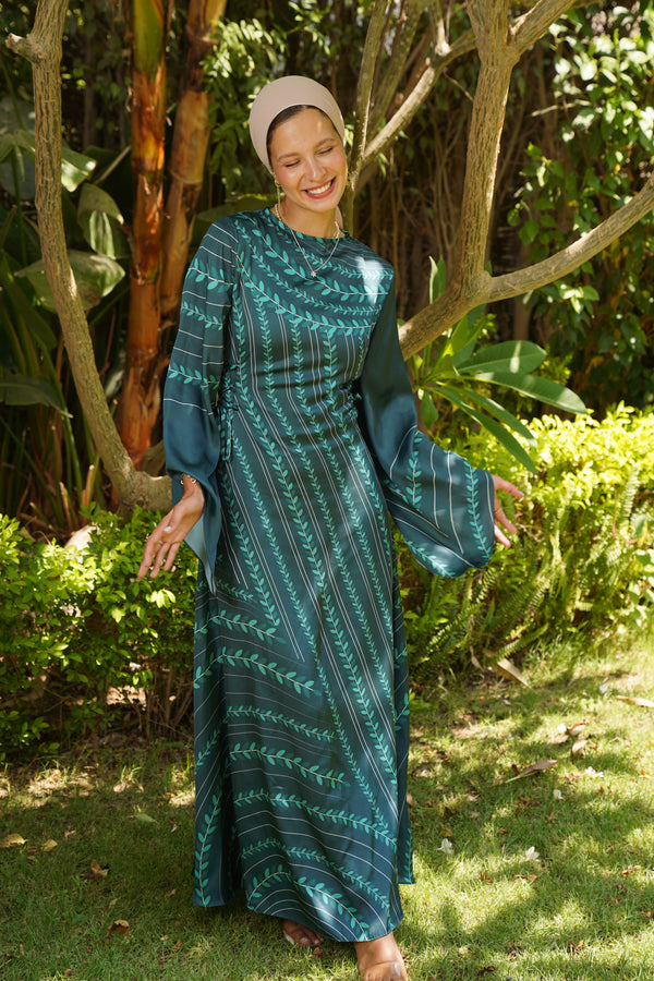 Emerald Satin Dress