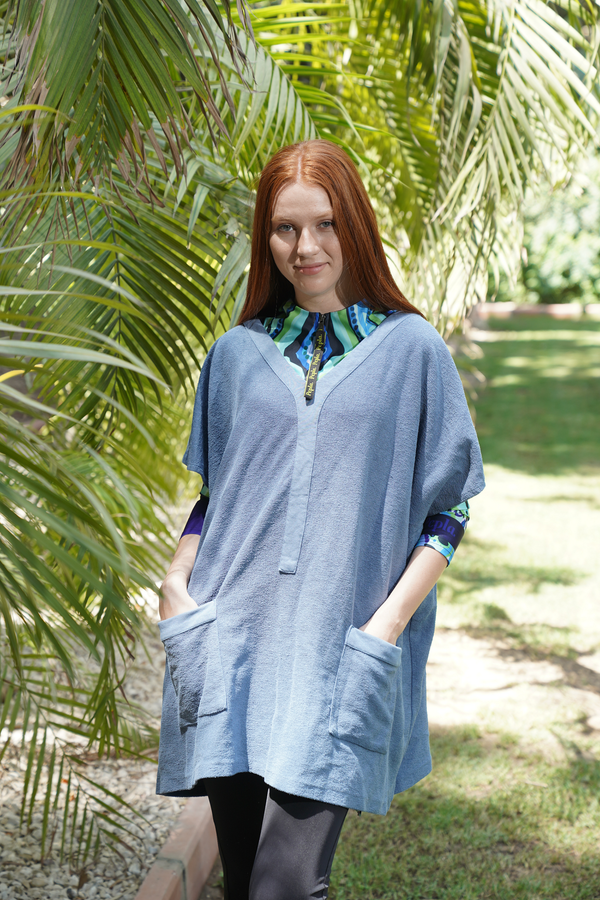 Light blue Towel Poncho