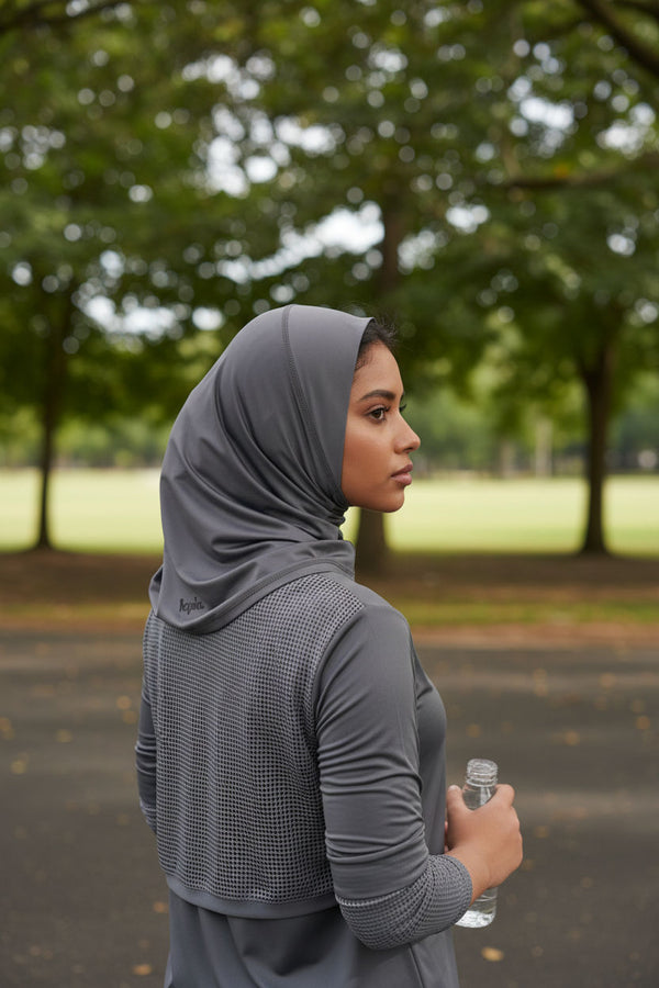 Dark Grey Slip on hijab